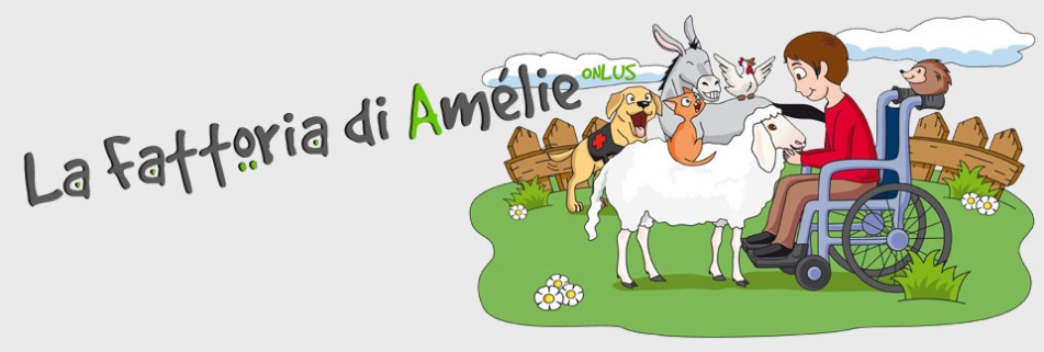 Logo cartoon dell'Associazione La Fattoria di Amélie onlus